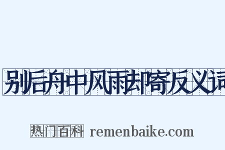 别后舟中风雨却寄反义词是什么意思的图片